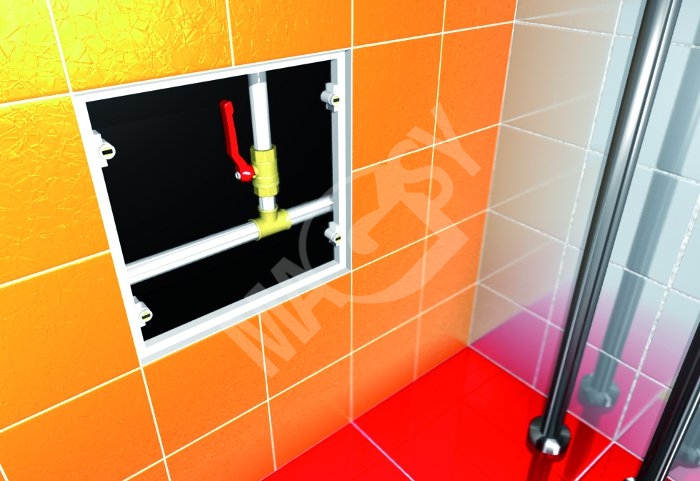 La porte de baignoire permet d’accéder confortablement aux différents réseaux de tuyauterie situés sous la baignoire.